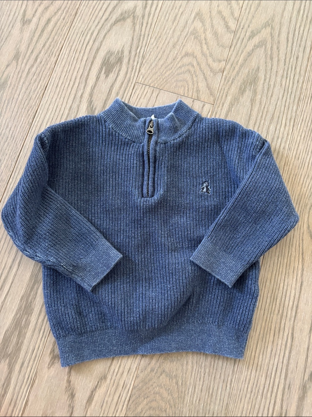 GAP Boys Navy Blue Half-Zip Ribbed Sweater